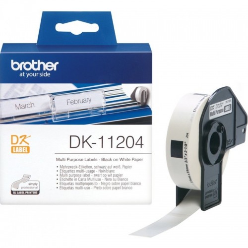 Etiquetas Pré-Cortadas Papel Térmico DK-11204 Brother 17x54mm 400un