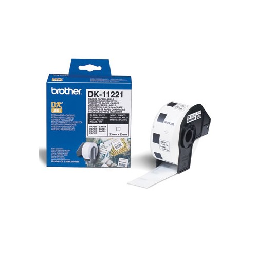 Etiquetas Pré-Cortadas Papel Térmico Brother 23x23mm 1000un
