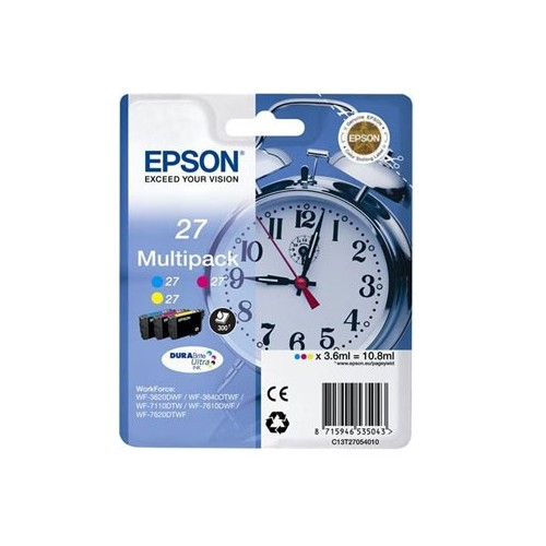 Pack Tinteiros Epson 27 3 Cores C13T27054010 3,6ml