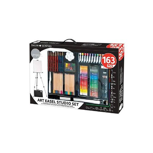 Kit Pinturas Daler Rowney Complete Art Easel Studio Set 163 peças