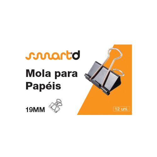 Molas para Papeis 19mm SmartD Cx 12un - 2 unidades