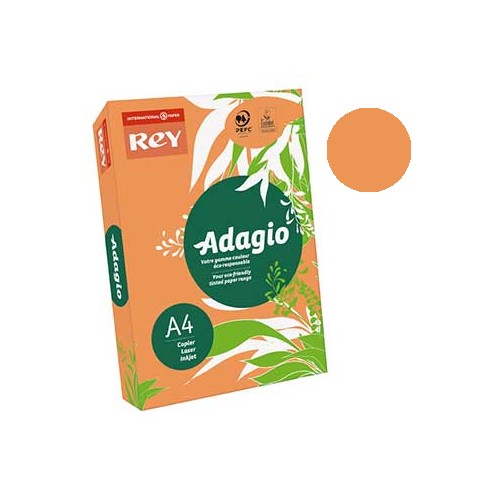 Papel Fotocopia Adagio(cd12)A4 80gr Laranja Fluor 1x500Fls