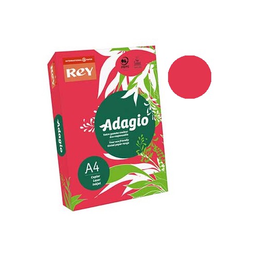 Papel Fotocopia Adagio(cd22) A4 80gr Vermelho Intenso 1x500