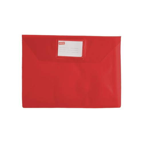 Envelope A4 Pvc Translucido com Visor - Vermelho (10 Un)