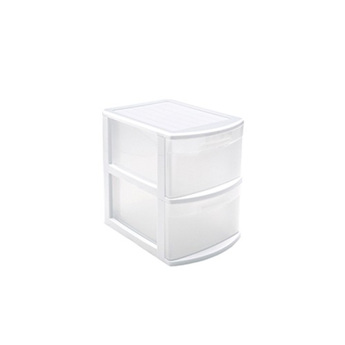Bloco 2 Gavetas Plástico Tamesis 39x28,5x40cm Branco