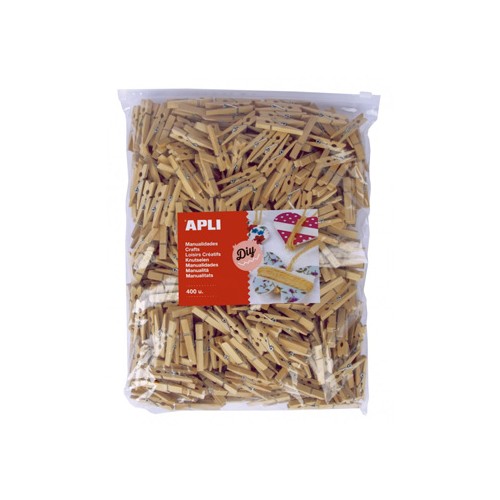 Mini Molas para Papeis Madeira 48x6mm 400un