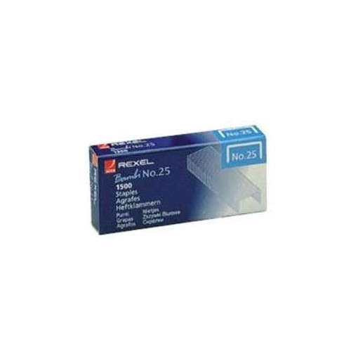 Agrafos Nº25 21 / 4 Rexel Bambi (2 / 10 Folhas) Cx1500un - 5 unidades