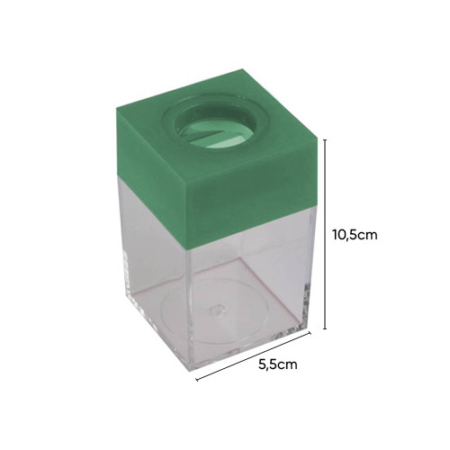 Porta Clips Verde Magnetico Quadrado