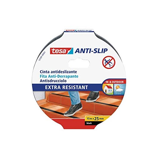 Fita Adesiva Tesa Anti-Derrapante 25mmx15m Preto