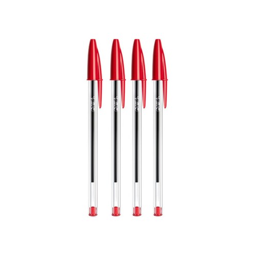 Esferografica Ball Point BIC Cristal Vermelho (Blister 4un) - 2 unidades