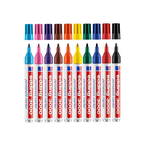 Marcador Grosso Edding 3000 Blister 10 Cores