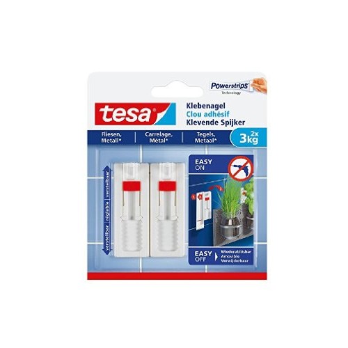 Prego Adesivo Tesa Powerstrips 3Kg Superfícies Lisas 2un
