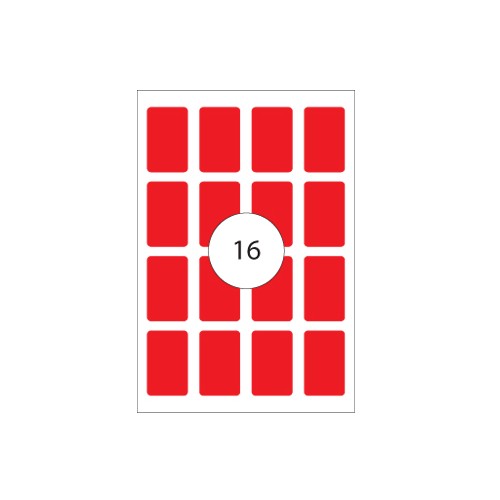 Etiquetas 25x40 Apli 8 Folhas A5 128un Vermelho - 10 unidades