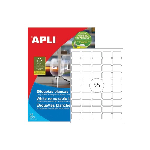 Etiquetas Removiveis 36,8x23,8 100 Folhas A4 5500un