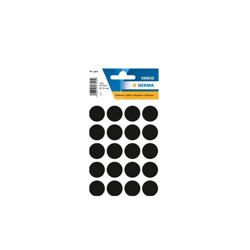 Etiquetas Redondas 19mm Preto Herma1879 100un