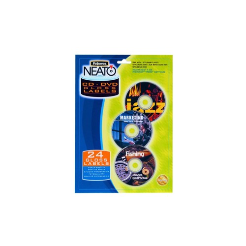 Etiquetas CD / DVD Fellowes 99963 Papel Brillante Cx24