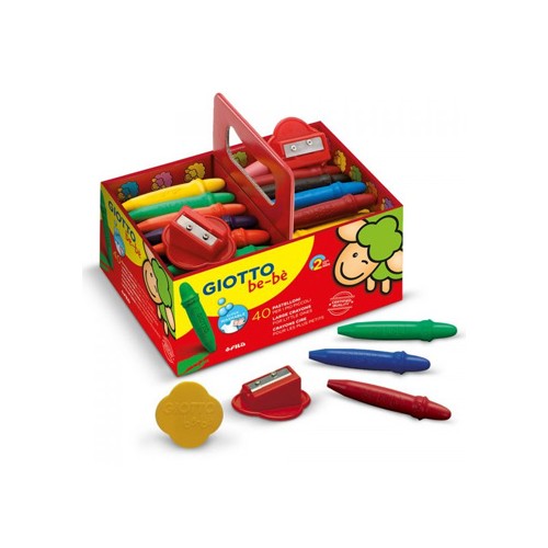 Lápis de Cera Giotto Be-Be Super Schoolpack 40un + 2 Afias
