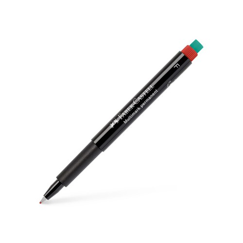 Marcador Permanente Fino 0,7mm Faber-Castell Vermelho - 2 unidades