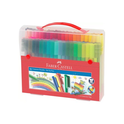 Marcador Feltro Faber Castell Connector Mala 80 unidades