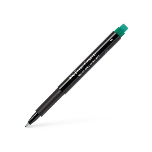Marcador Permanente Fino 0,7mm Faber-Castell Verde - 2 unidades
