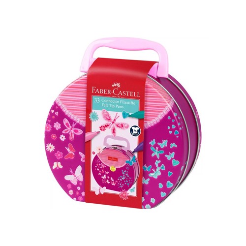 Marcador Feltro Faber Castell Connector Mala Borboletas 33un