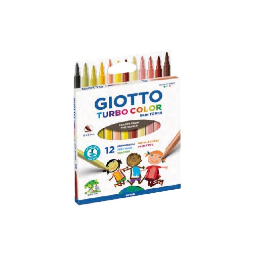 Marcador Feltro Giotto Turbo Color Skin Tones 12 cores