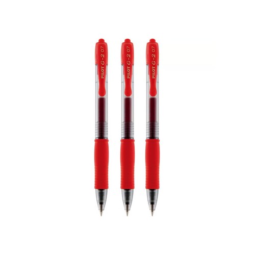 Esferografica Gel Pilot G-2 0,7mm Retractil Vermelho Bl 3un