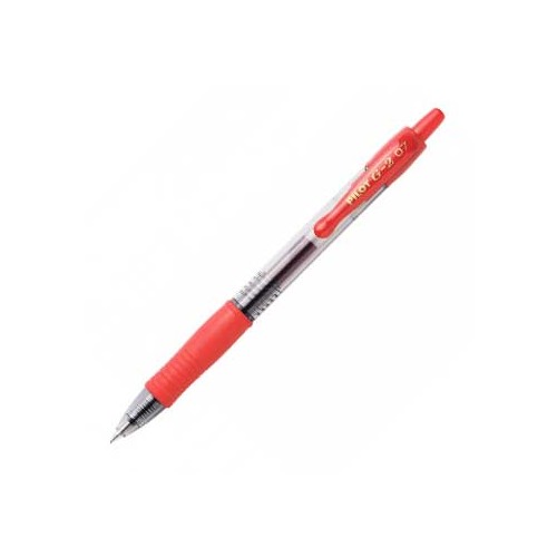 Esferografica Gel Pilot G-2 0,7mm Retractil Vermelho - 2 unidades