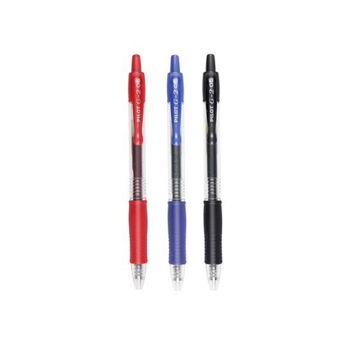 Esferografica Gel Pilot G-2 0,5mm Retractil Blister 3 Cores