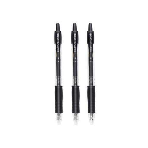 Esferografica Gel Pilot G-2 0,5mm Retractil Preto Blister 3 unidades