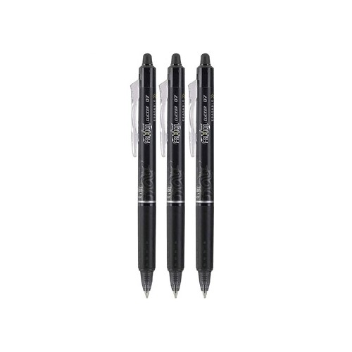 Esferografica Gel Pilot Frixion Ball Clicker 0,7mm Preto 3 unidades