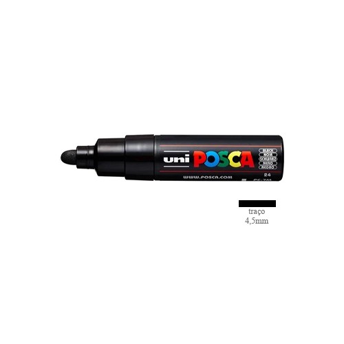 Marcador Uniball Posca PC-7M 4,5mm Preto