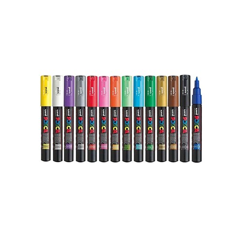 Marcador Uniball Posca PC-1M 0,7mm Cores Sortidas Pack 15 unid.