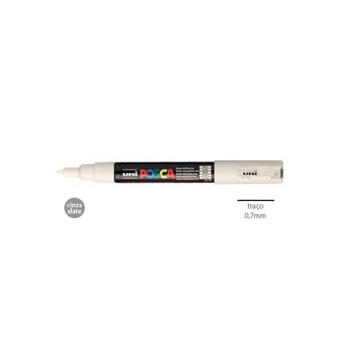 Marcador Uniball Posca PC-1M 0,7mm Cinza Slate - 2 unidades