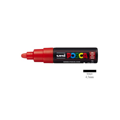 Marcador Uniball Posca PC-7M 4,5mm Vermelho