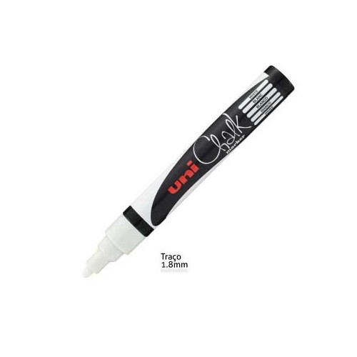 Marcador Giz Chalk UNI PWE-5M Branco - 2 unidades