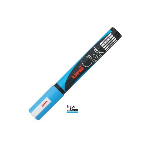 Marcador Giz Chalk UNI PWE-5M Azul Claro - 2 unidades