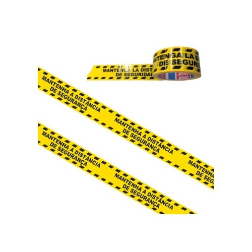 Fita Adesiva PVC Distância Segurança Tesa 50mmx33mts 1un