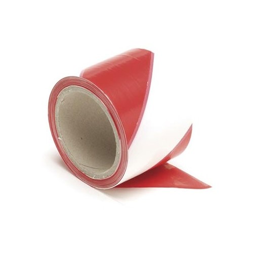 Fita Não Adesiva Sinalização Branco/ Vermelho 80mmx100mts