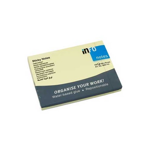 Bloco Adesivo Amarelo 100x75mm 100Folhas - 3 unidades