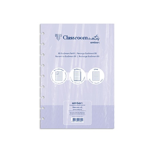 Recarga p / Caderno Inteligente Ambar EcoSmart B5 50Fl Pautado