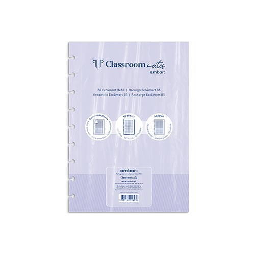 Recarga p / Caderno Inteligente Ambar EcoSmart B5 50Fl Quadriculado