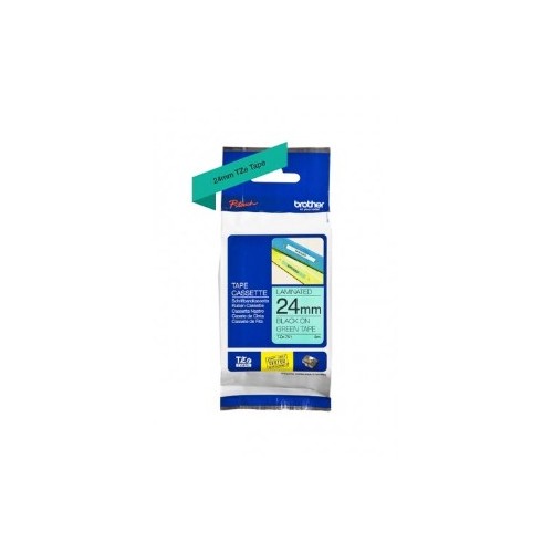 Fita Laminada 24mmx8mts Verde/ Preto (TZE751)