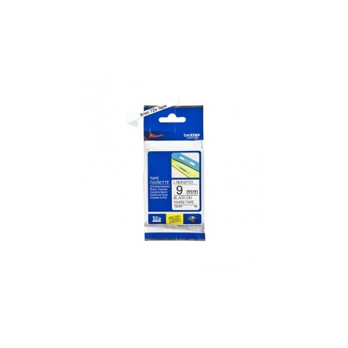 Fita Laminada 9mmx8mts Branco/ Preto (TZE221)