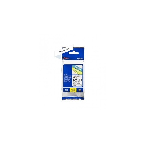 Fita Laminada 24mmx8mts Branco/ Preto (TZE251)