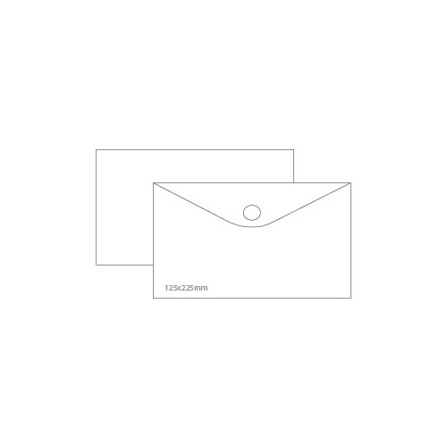Envelopes 125x225mm plastico transpar fecho velcro Pk10