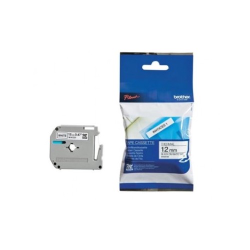Fita Não Laminada12mmx8mts Branco/ Preto (MK231)