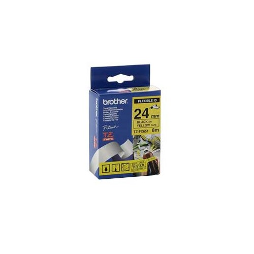 Fita Laminada Flexivel 24mmx8mts Amarelo/ Preto (TZEFX651)