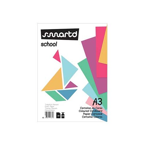 Bloco Cartolina A3 180g Cores Sortidas 10 Folhas - 2 unidades
