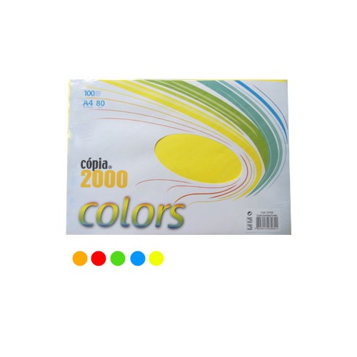 Papel Fotocopia A4 80gr 5 Cores Intensas 5x20 - 100 Folhas